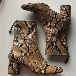 Zara Snakeskin Ankle Bootie